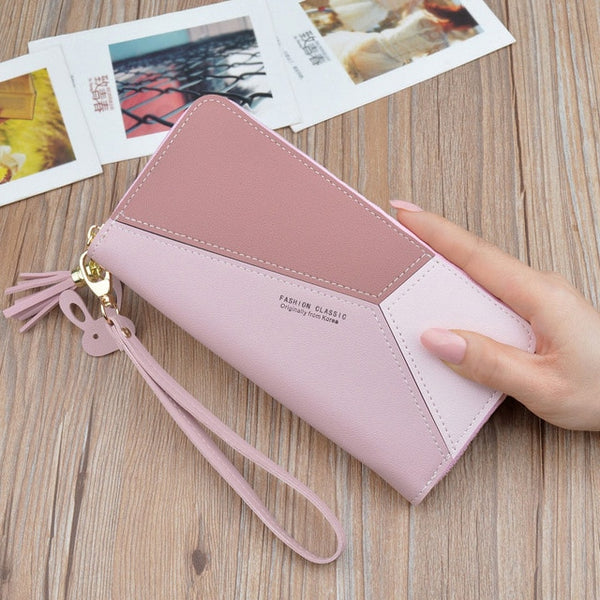 Female Wallet PU Leather Long Purse Black/pink/blue/green/gray Famous Brand Designer Wallet Women 2019 Quality Female Purse