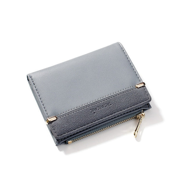 Women Wallets Leather Female Purse Mini Hasp Solid Multi-Cards Holder Fashion Coin Short Wallets Slim Small Wallet Zipper Hasp