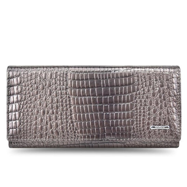 DICIHAYA Genuine Leather Women's Wallets Fallow Long Ladies Double Zipper Wallet Clutch Bag Design Red Purse Crocodile Purses