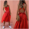CROPKOP 2019 Summer Women Dresses Sexy Backless Sleeveless Long Red Dresses Fashion Slim Evening Party Beach Sundress Vestidos