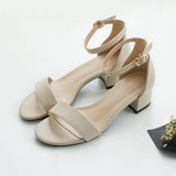 Women Sandals Square High Heels Pump Shoes 2019 Summer Shoes Woman Female Sandals Ankle Strap Casual Wedding Heels ladies Pumps