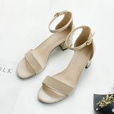Women Sandals Square High Heels Pump Shoes 2019 Summer Shoes Woman Female Sandals Ankle Strap Casual Wedding Heels ladies Pumps