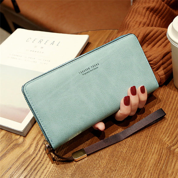 Female Wallet PU Leather Long Purse Black/pink/blue/green/gray Famous Brand Designer Wallet Women 2019 Quality Female Purse