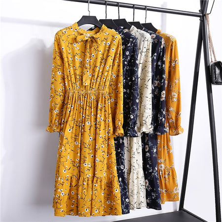 Plus Size Chiffon Dresses Women New Fashion Chiffon Overlay Three Quarter Sleeve Stitching Irregular Hem Lace Dress