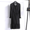 29 Colors Beautiful Fashion Spring Autumn Women Long Sleeve Dress Retro Collar Casual Slim Dresses Floral Printing Chiffon Sexy