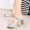 LAKESHI Metal Square Heel Women Sandals Women Heel Shoes Gold Sliver Peep Toe Party Ladies Sandals 2019 Summer Sandals Woman