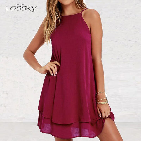 Plus Size Chiffon Dresses Women New Fashion Chiffon Overlay Three Quarter Sleeve Stitching Irregular Hem Lace Dress