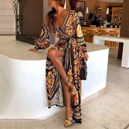 Plus Size Chiffon Dresses Women New Fashion Chiffon Overlay Three Quarter Sleeve Stitching Irregular Hem Lace Dress