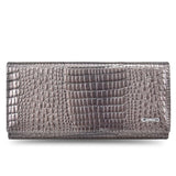 DICIHAYA Genuine Leather Women's Wallets Fallow Long Ladies Double Zipper Wallet Clutch Bag Design Red Purse Crocodile Purses