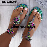 2019 shoes woman sandals women Rhinestones Chains Flat Sandals Thong Crystal Flip Flops sandals gladiator sandals 43 free ship