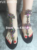 2019 shoes woman sandals women Rhinestones Chains Flat Sandals Thong Crystal Flip Flops sandals gladiator sandals 43 free ship