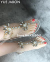 2019 shoes woman sandals women Rhinestones Chains Flat Sandals Thong Crystal Flip Flops sandals gladiator sandals 43 free ship