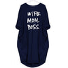 Mom Wife Boss 2019 Summer Dress Casual Women Fashion Vest Dresses Long Sleeve Sundress Slim Sexy Dress